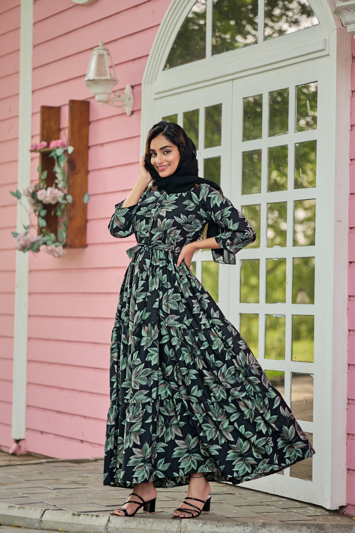 SARINKU Abaya Crepe Fabric Full Sleeve Length Stylish Abaya Dress for Women for Girl's