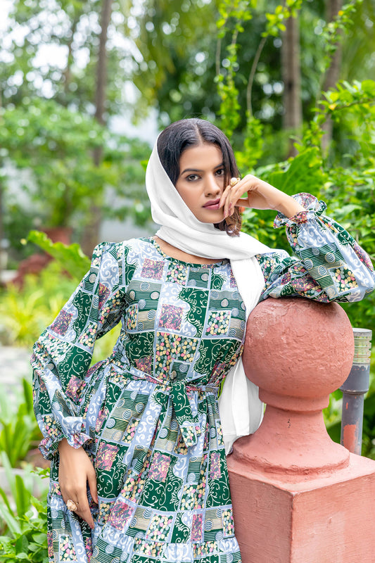 Crepe Fabric Full Sleeve Length Stylish Abaya Dress for Women for Girl's