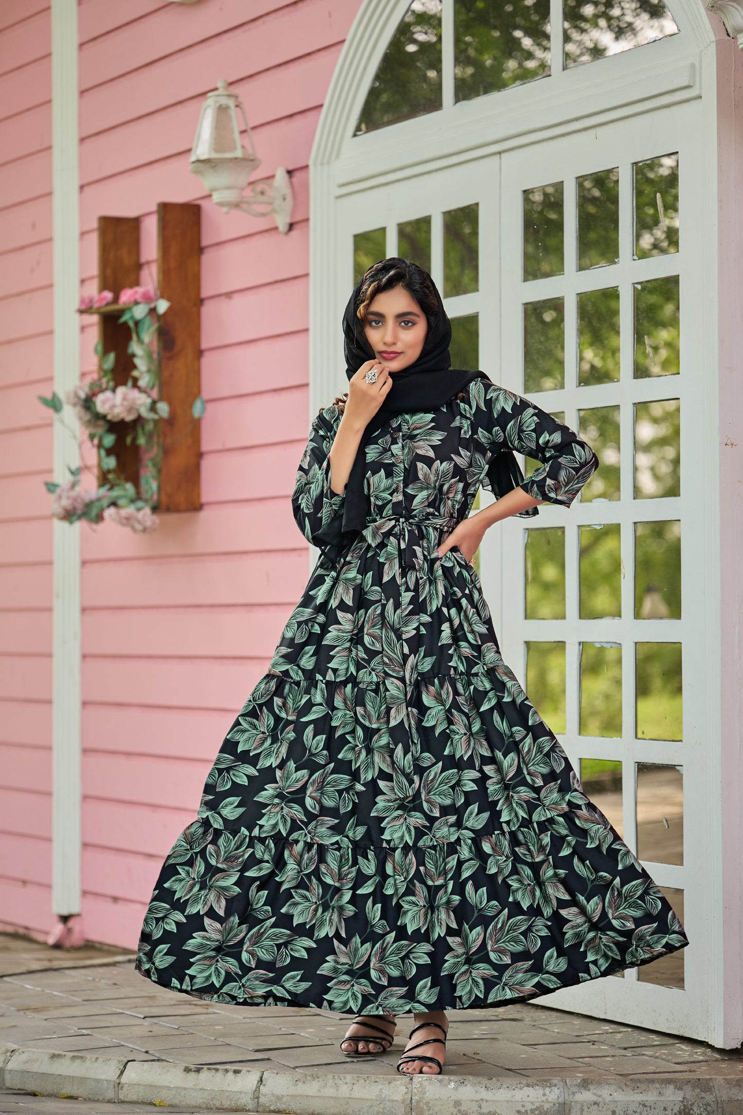 SARINKU Abaya Crepe Fabric Full Sleeve Length Stylish Abaya Dress for Women for Girl's