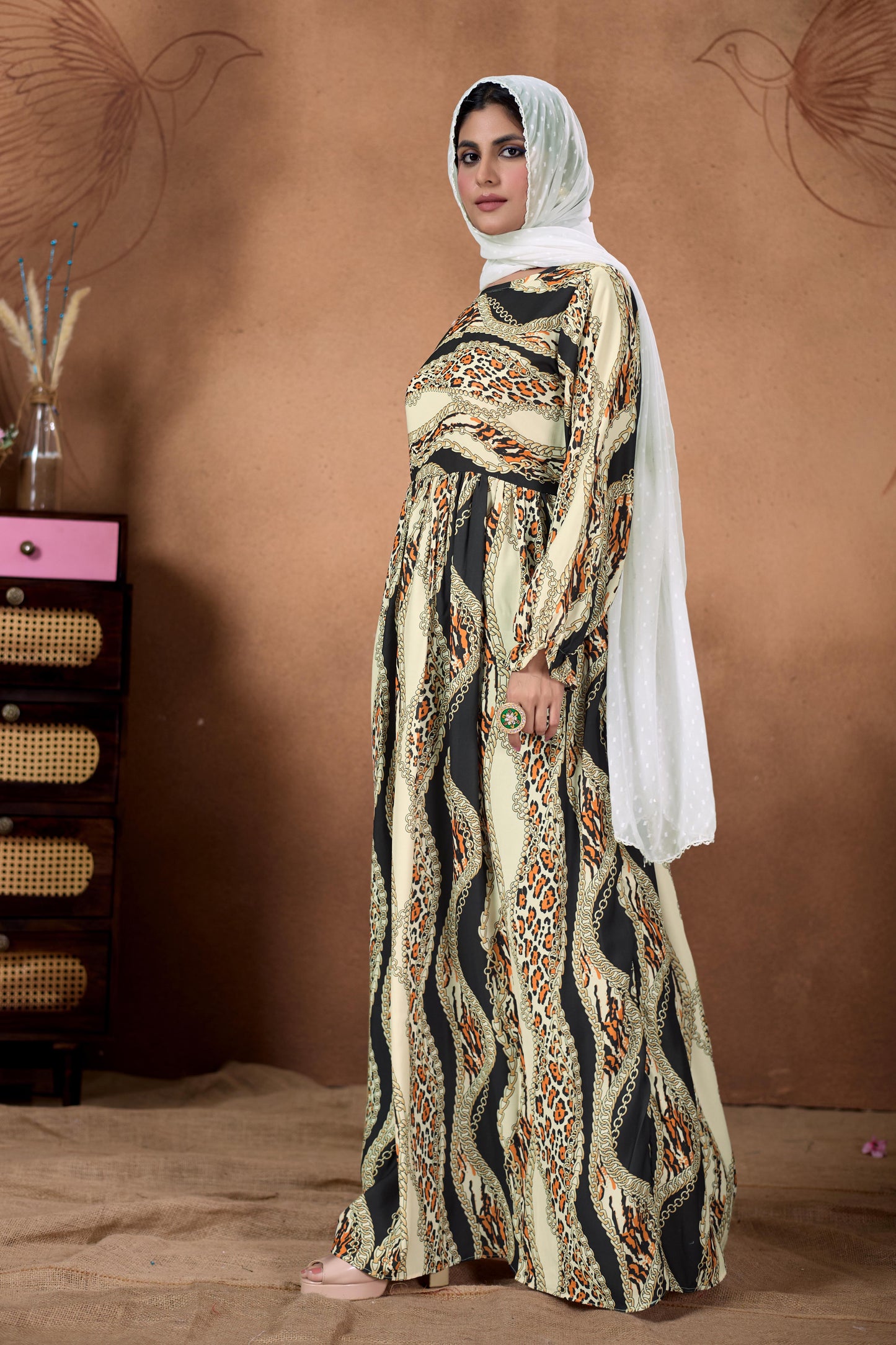 SARINKU  Abaya Nida Fabric Full Sleeve Length Stylish Abaya Dress for Women for Girl's