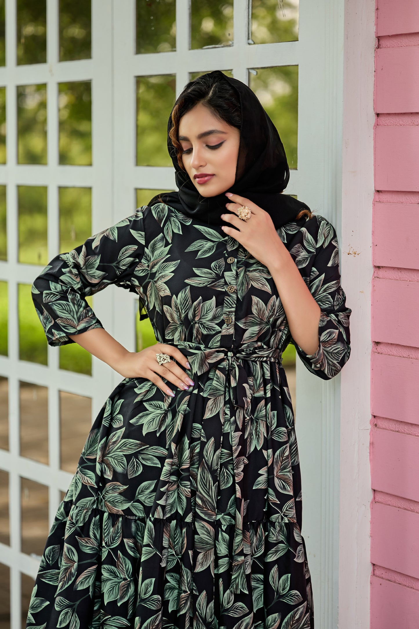 SARINKU Abaya Crepe Fabric Full Sleeve Length Stylish Abaya Dress for Women for Girl's