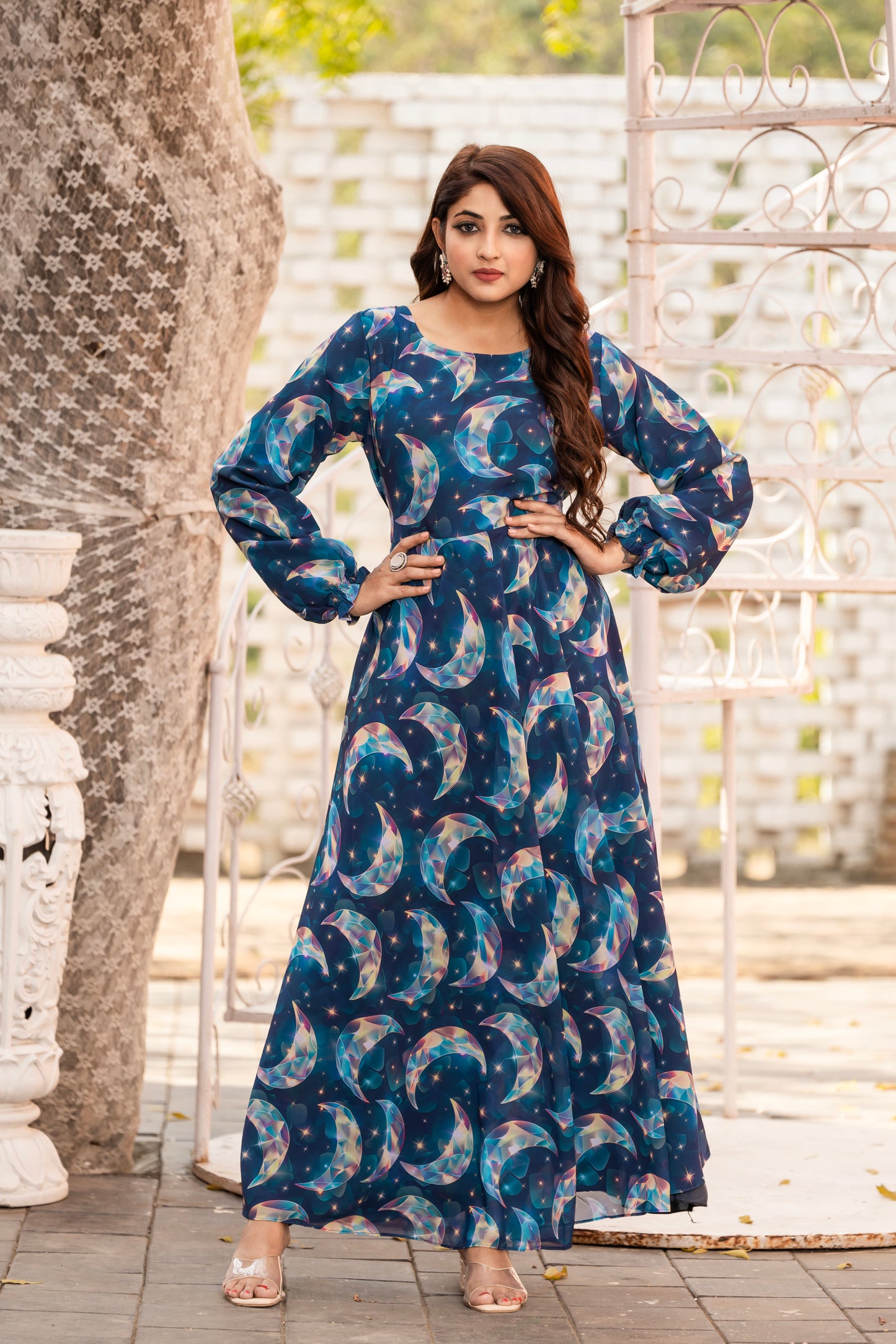 SARINKU NEW DESIGN GEORGETTE CHAND PATERN PRINTED ABAYA