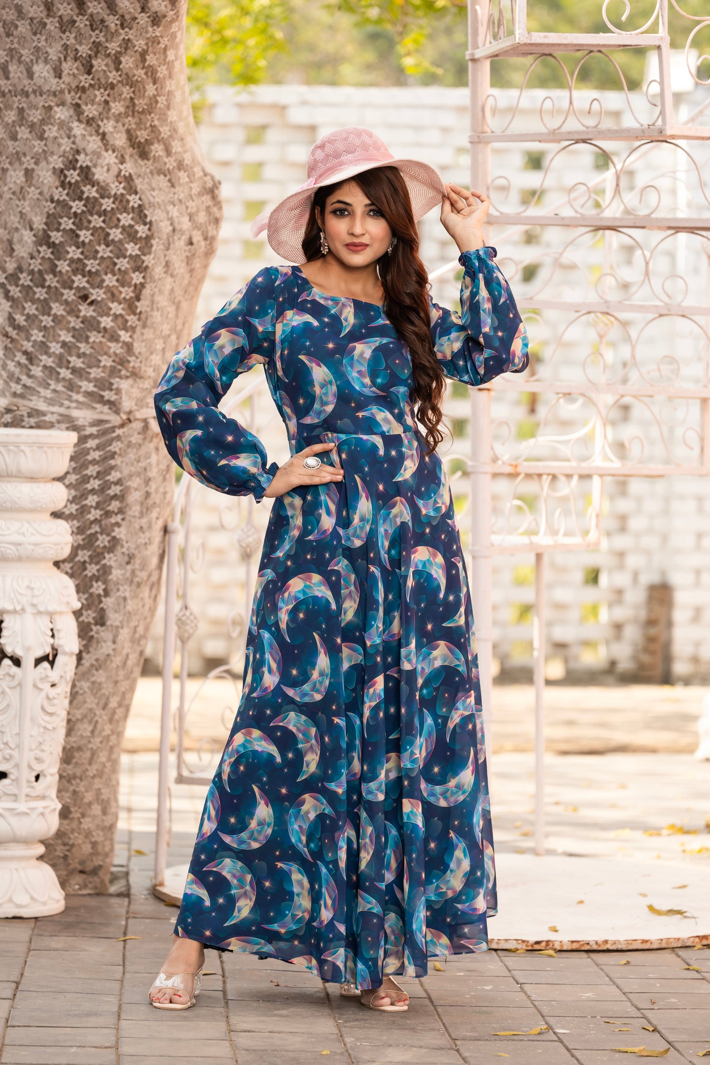 SARINKU NEW DESIGN GEORGETTE CHAND PATERN PRINTED ABAYA