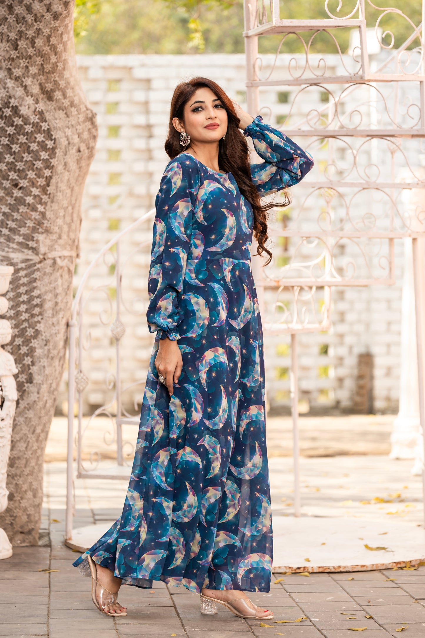 SARINKU NEW DESIGN GEORGETTE CHAND PATERN PRINTED ABAYA