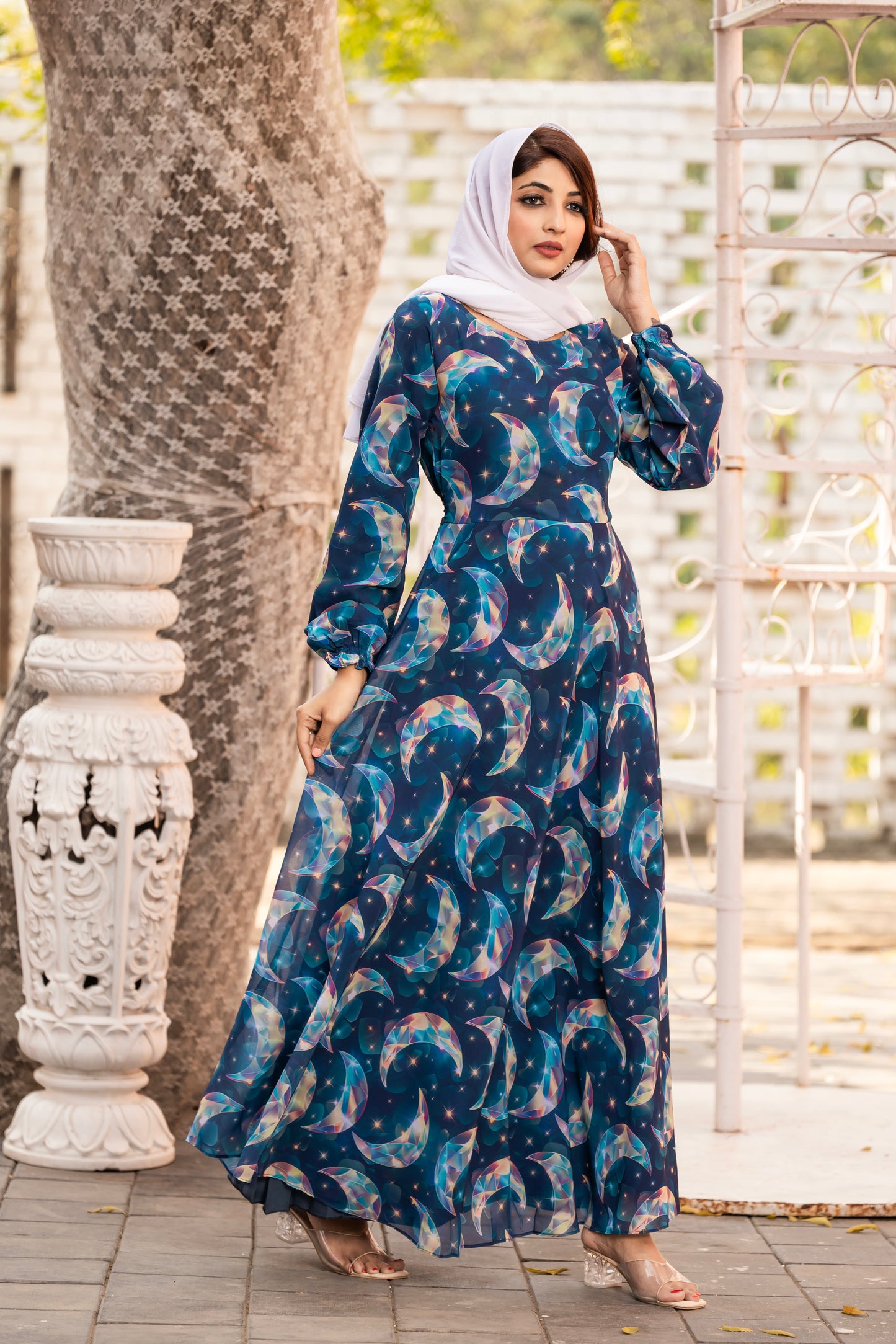 SARINKU NEW DESIGN GEORGETTE CHAND PATERN PRINTED ABAYA