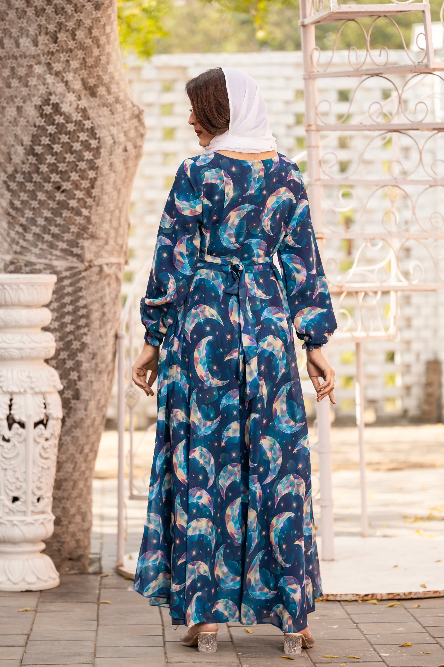 SARINKU NEW DESIGN GEORGETTE CHAND PATERN PRINTED ABAYA