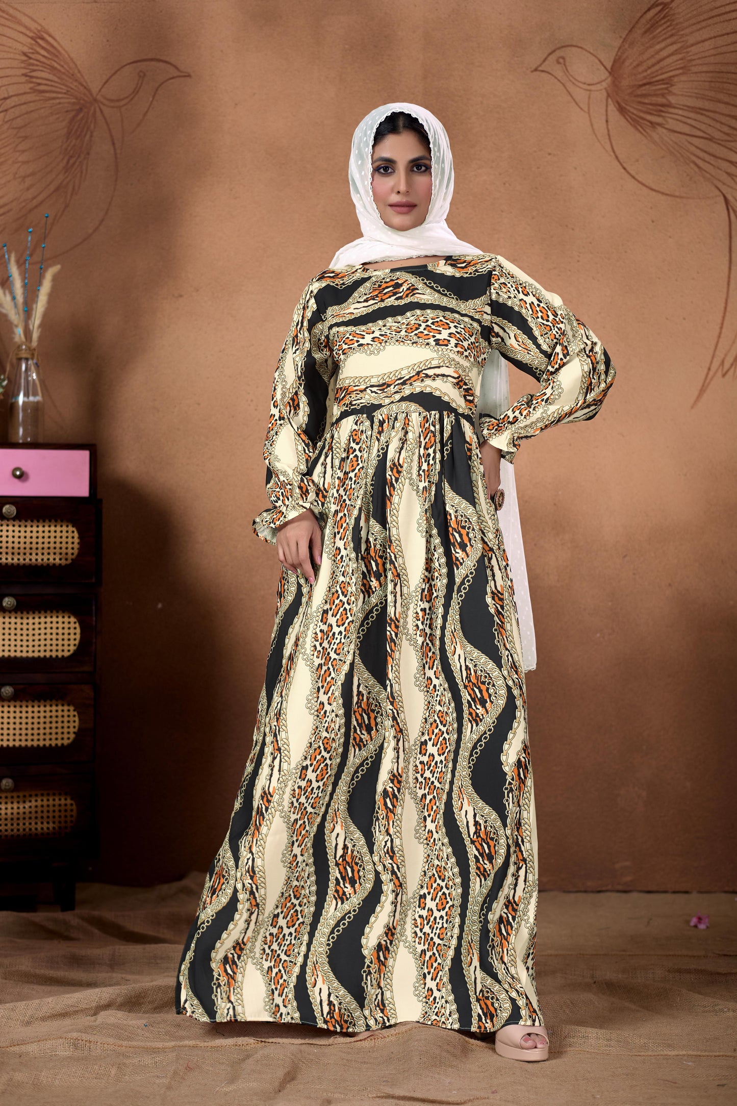 SARINKU  Abaya Nida Fabric Full Sleeve Length Stylish Abaya Dress for Women for Girl's