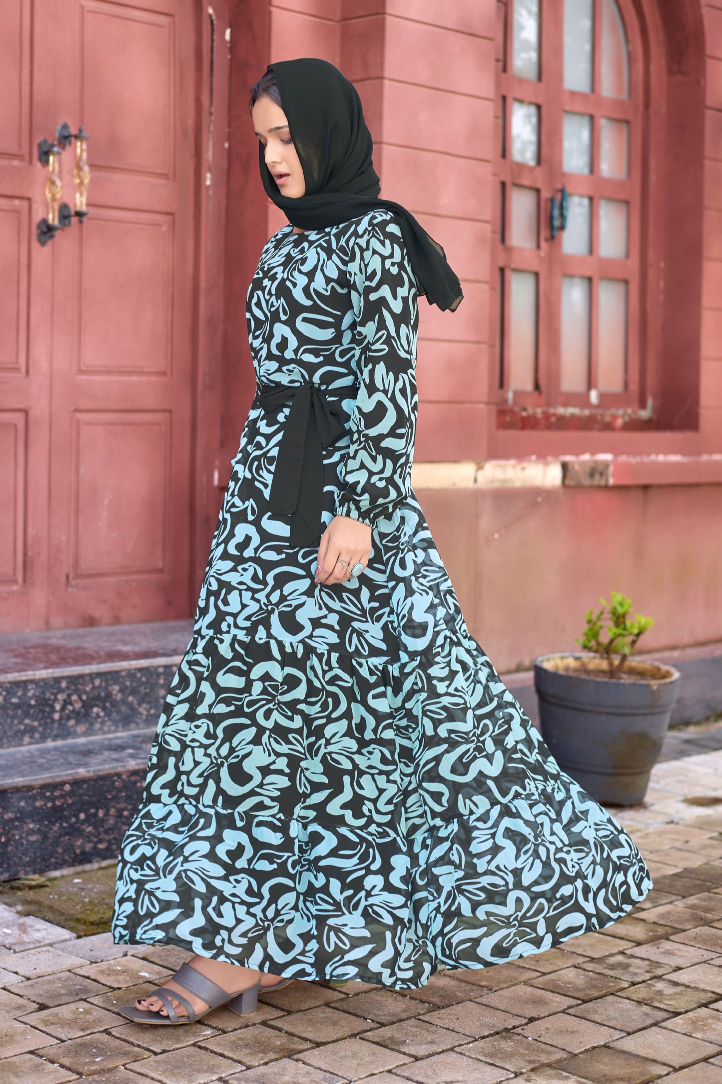 Abaya Georgette Full Sleeve Length Stylish Abaya Dress for Women for Girl