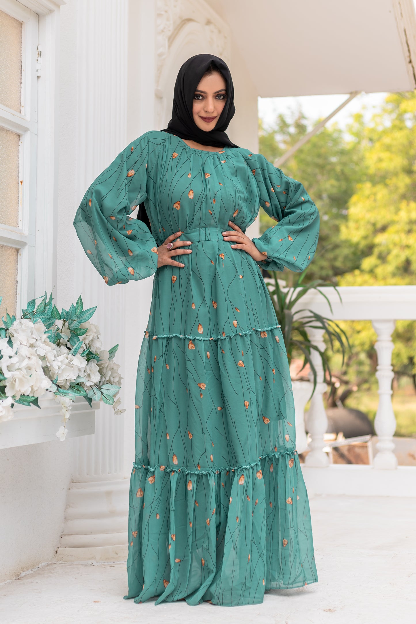 Women's Abaya Dress Fabric Georgette for Women and Girl's Abaya
