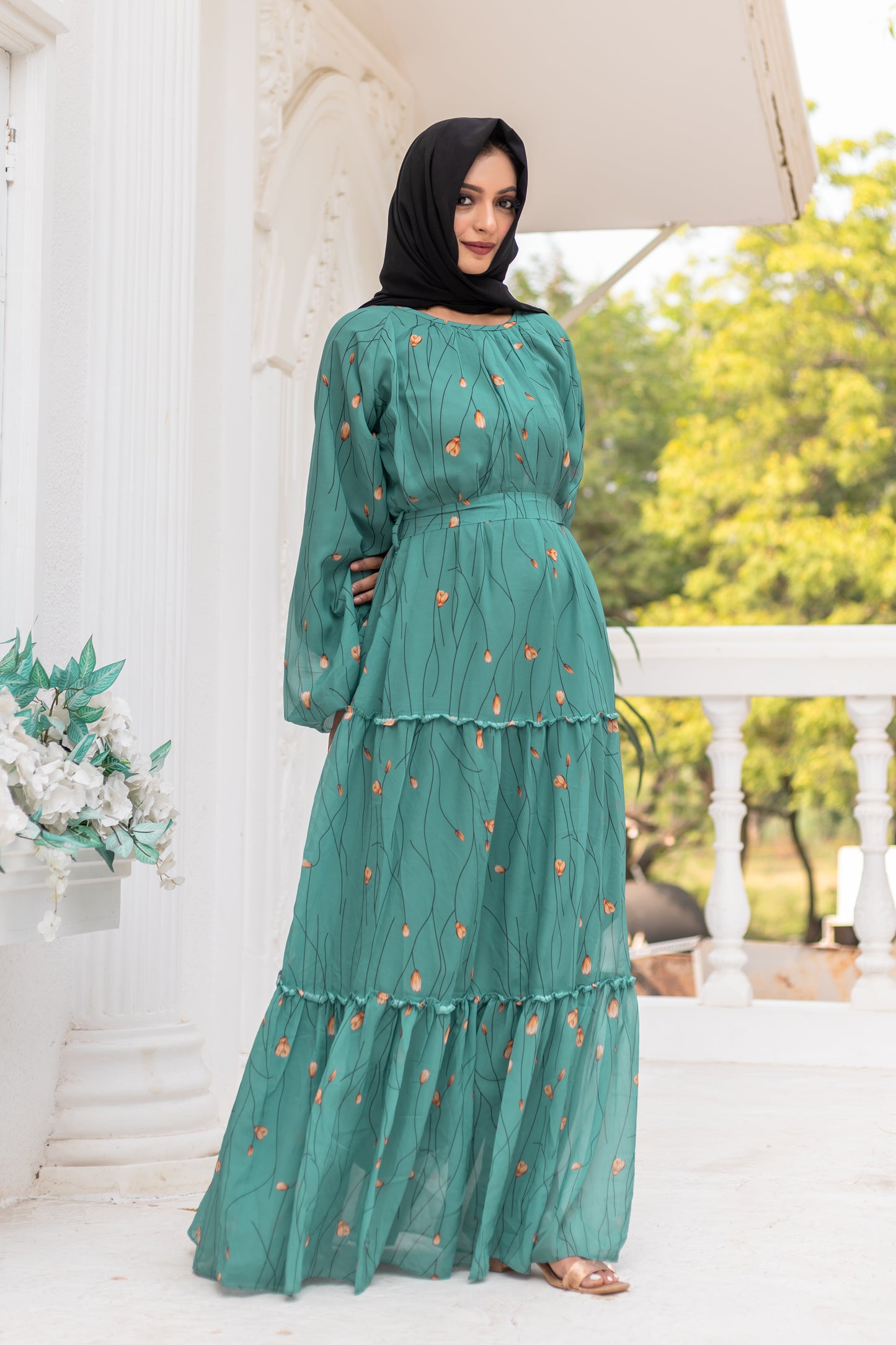 Women's Abaya Dress Fabric Georgette for Women and Girl's Abaya