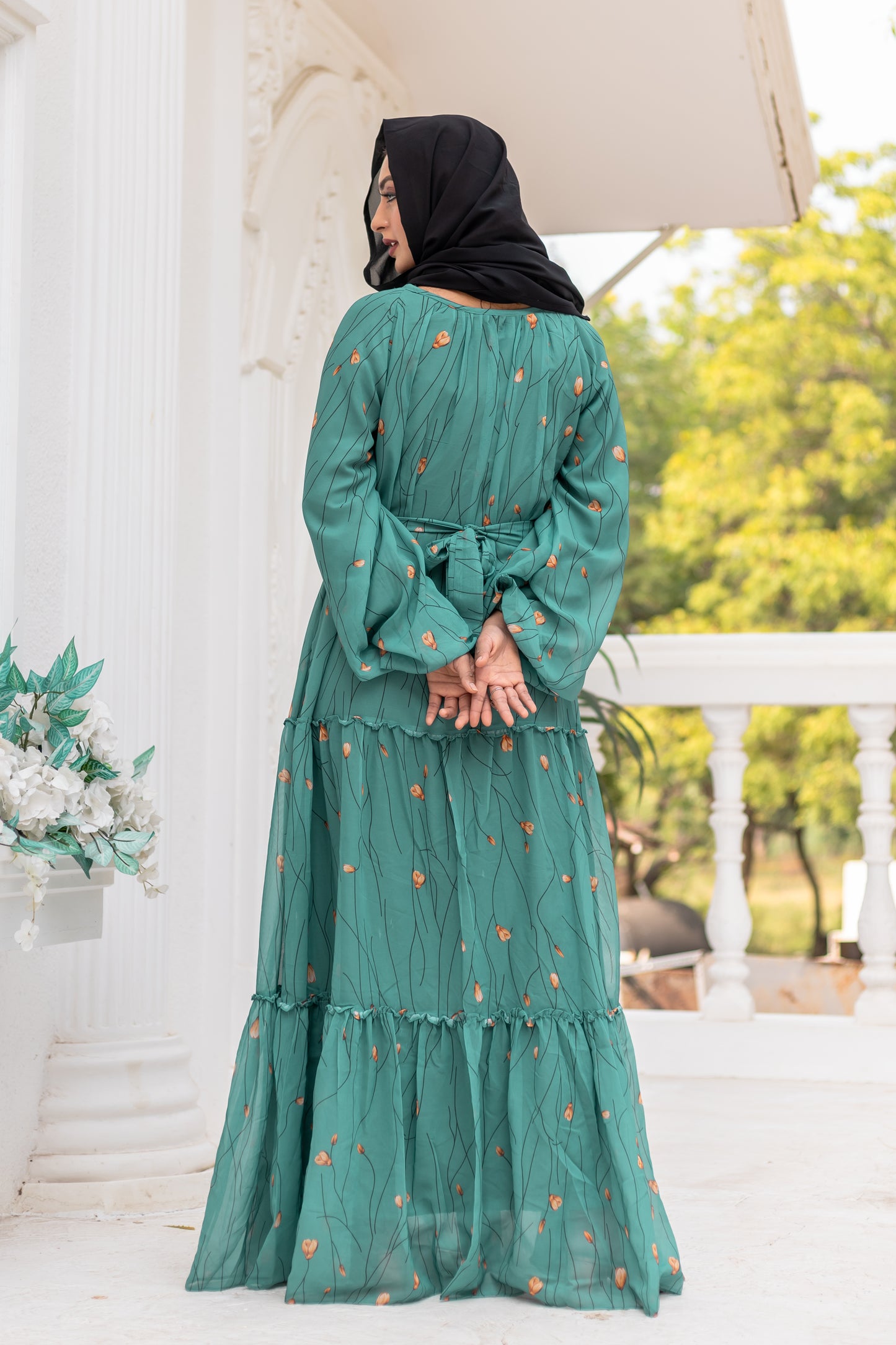 Women's Abaya Dress Fabric Georgette for Women and Girl's Abaya