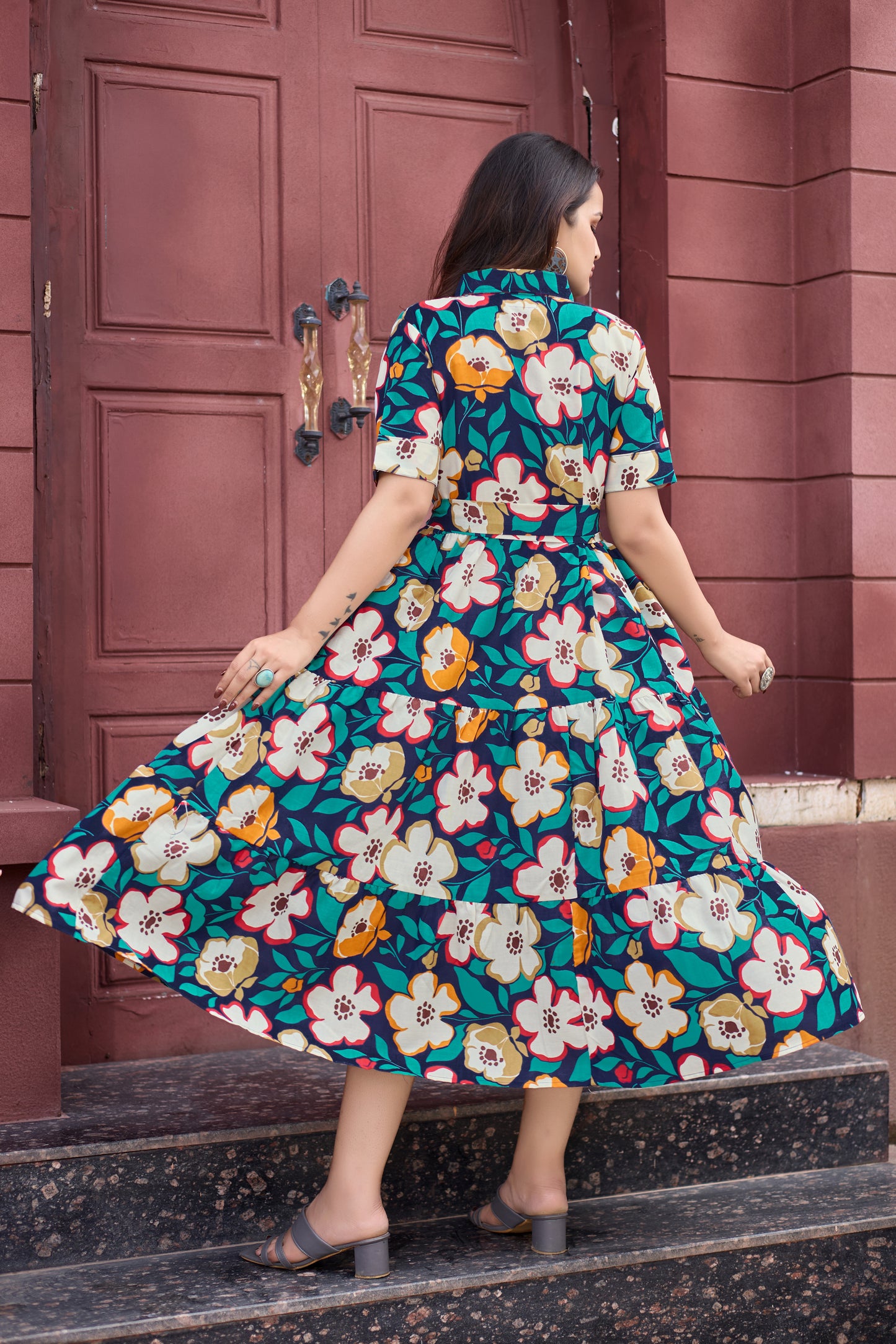 NEW DESIGN FANCY COTTON FLOWER KURTI