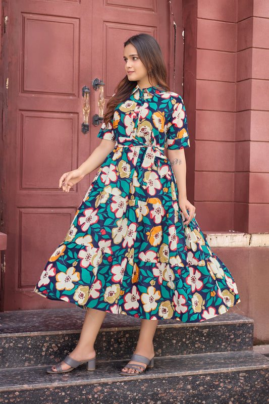 NEW DESIGN FANCY COTTON FLOWER KURTI