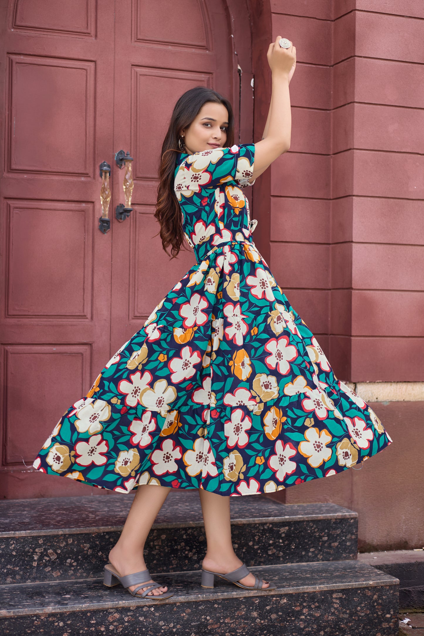 NEW DESIGN FANCY COTTON FLOWER KURTI