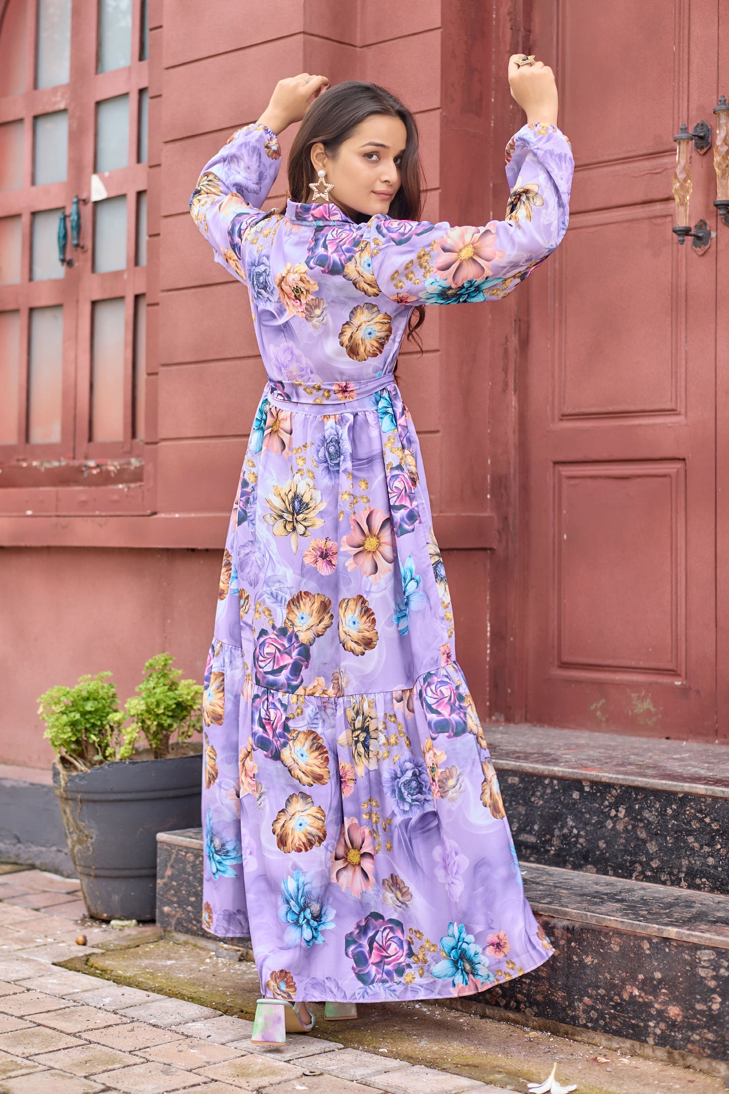 SARINKU Nida Matte Printed Abaya