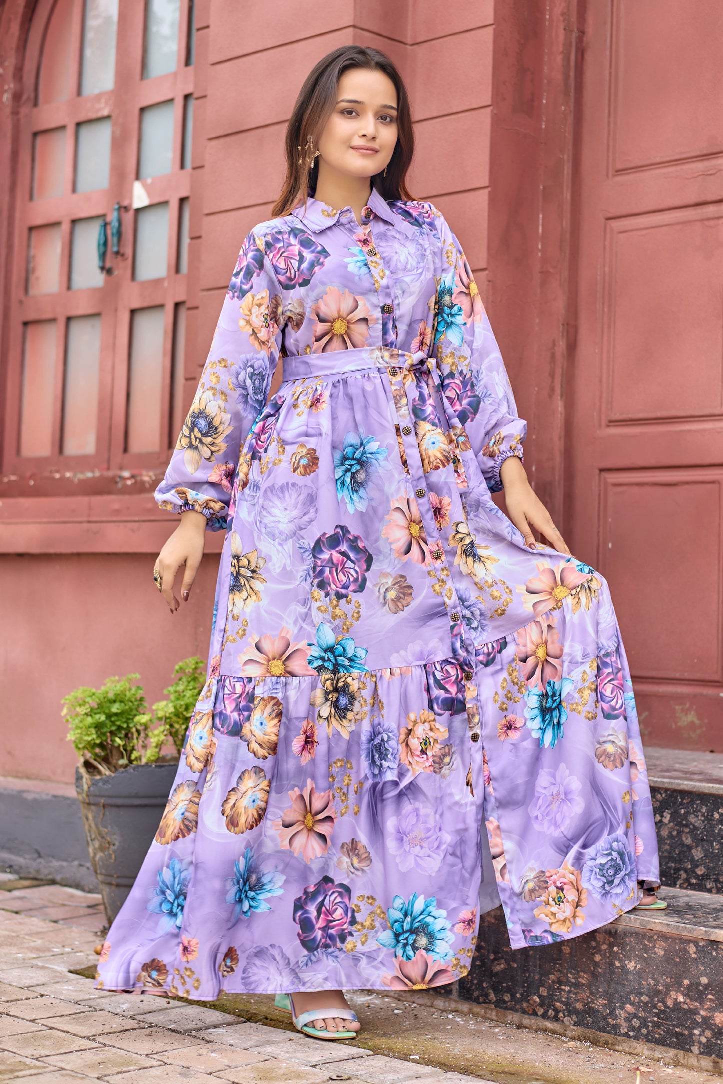 SARINKU Nida Matte Printed Abaya