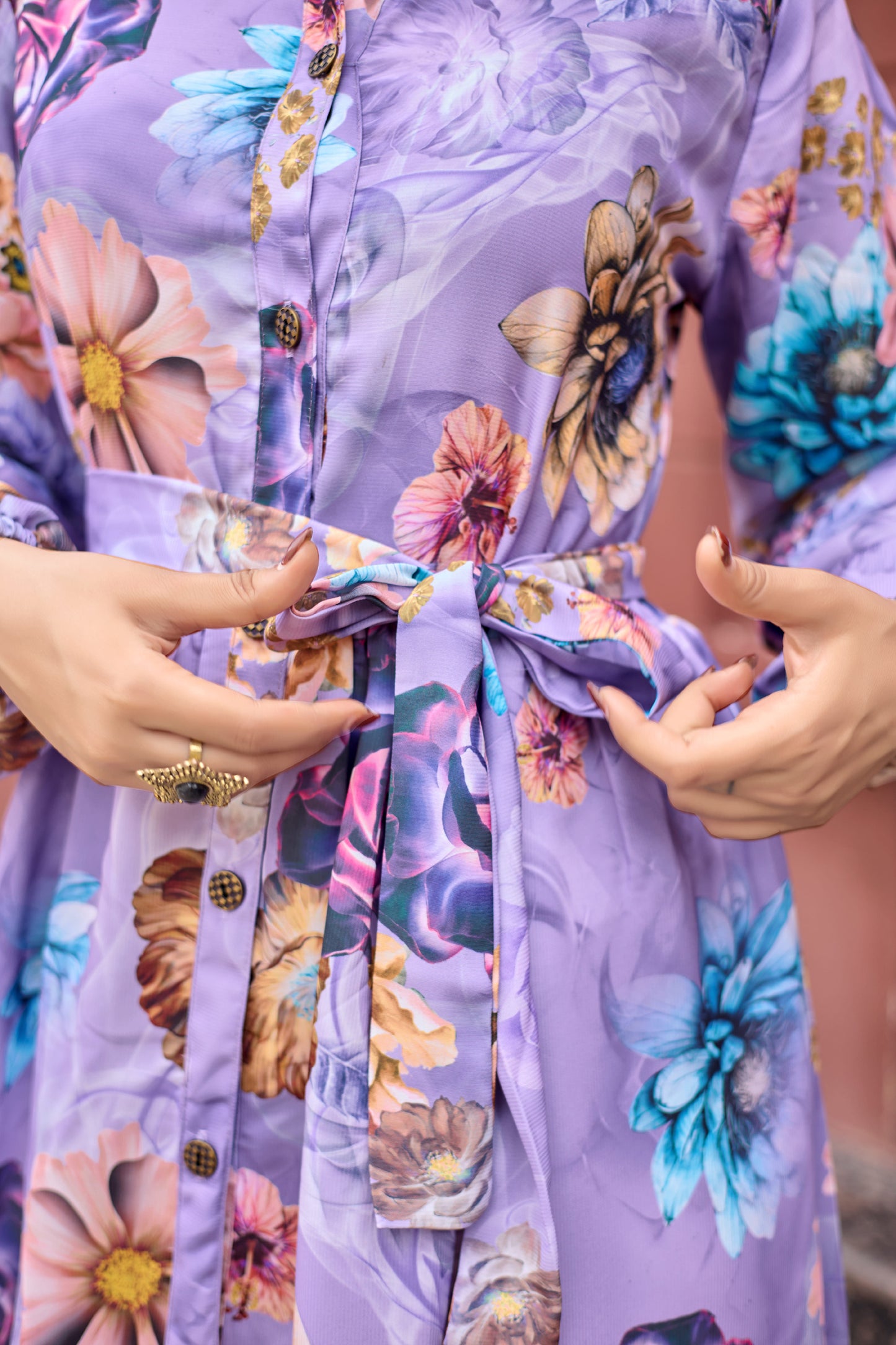 SARINKU Nida Matte Printed Abaya