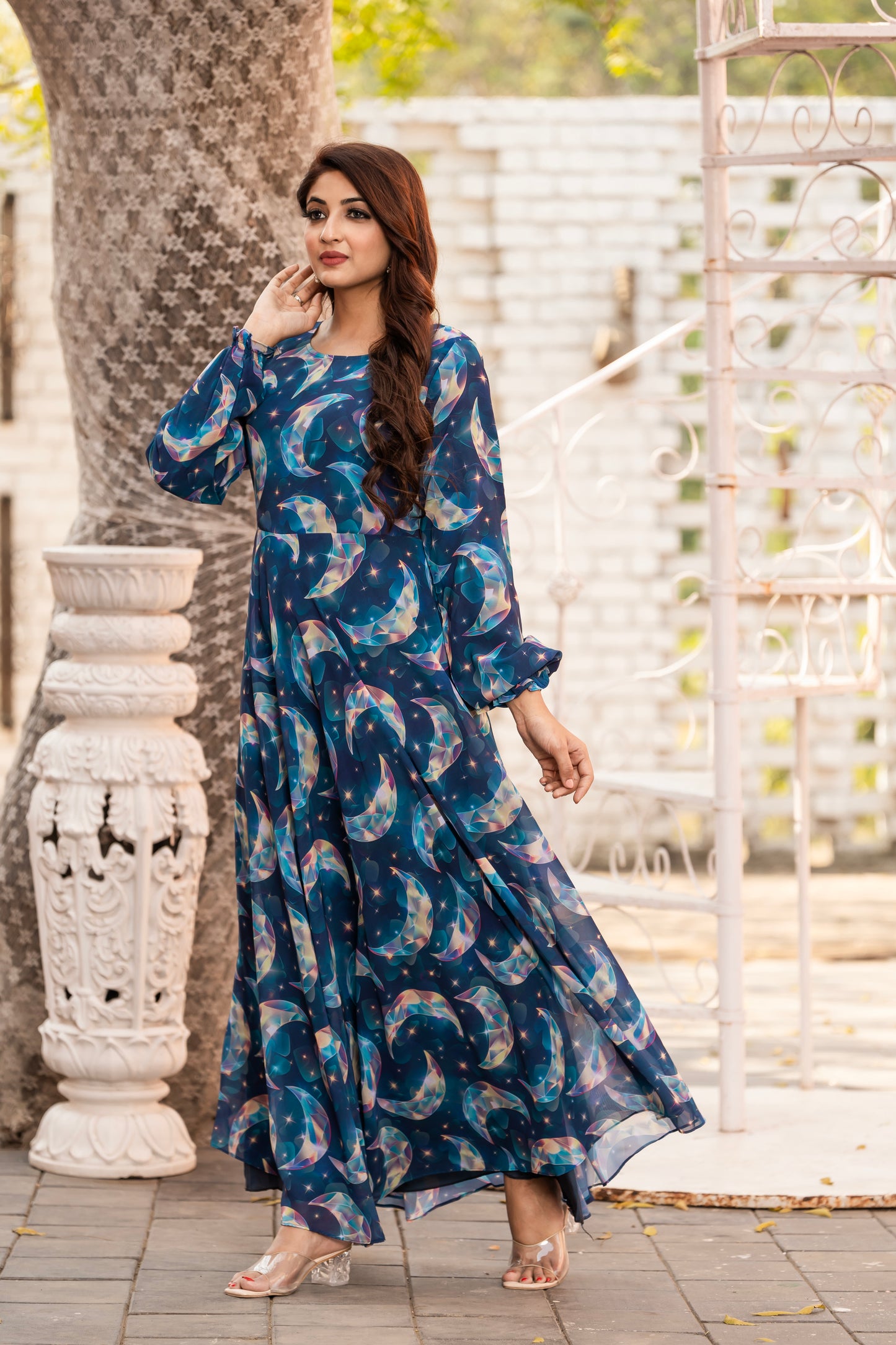 SARINKU NEW DESIGN GEORGETTE CHAND PATERN PRINTED ABAYA