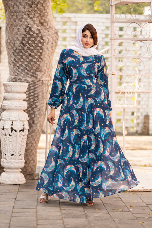 SARINKU NEW DESIGN GEORGETTE CHAND PATERN PRINTED ABAYA