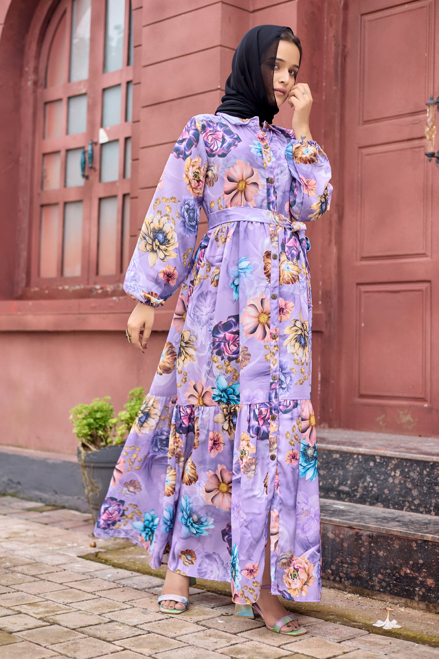 SARINKU Nida Matte Printed Abaya