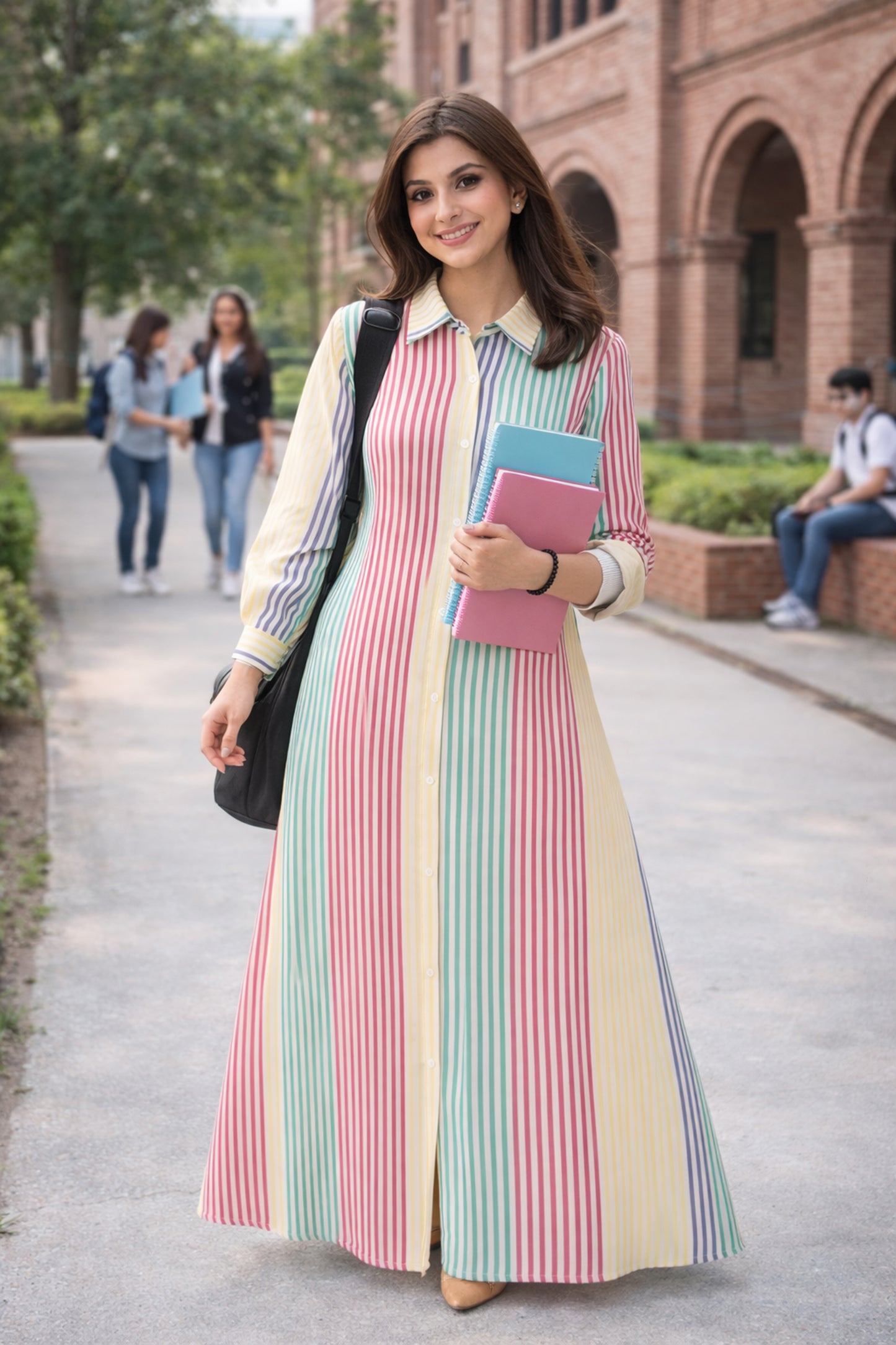SARINKU Multi Nida Fabric no transparency Front Button Open Pattern Lining Print Shirt Style Cuffs Balloon Sleeve Pattern With Pocket Front Open Buttons Feeding Friendly Without Dupatta