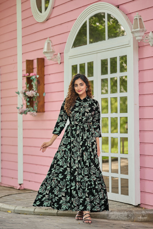 SARINKU Abaya Crepe Fabric Full Sleeve Length Stylish Abaya Dress for Women for Girl's